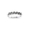 Sterling silver evil eye ring, oxidized finish, protective jewelry, mystical design