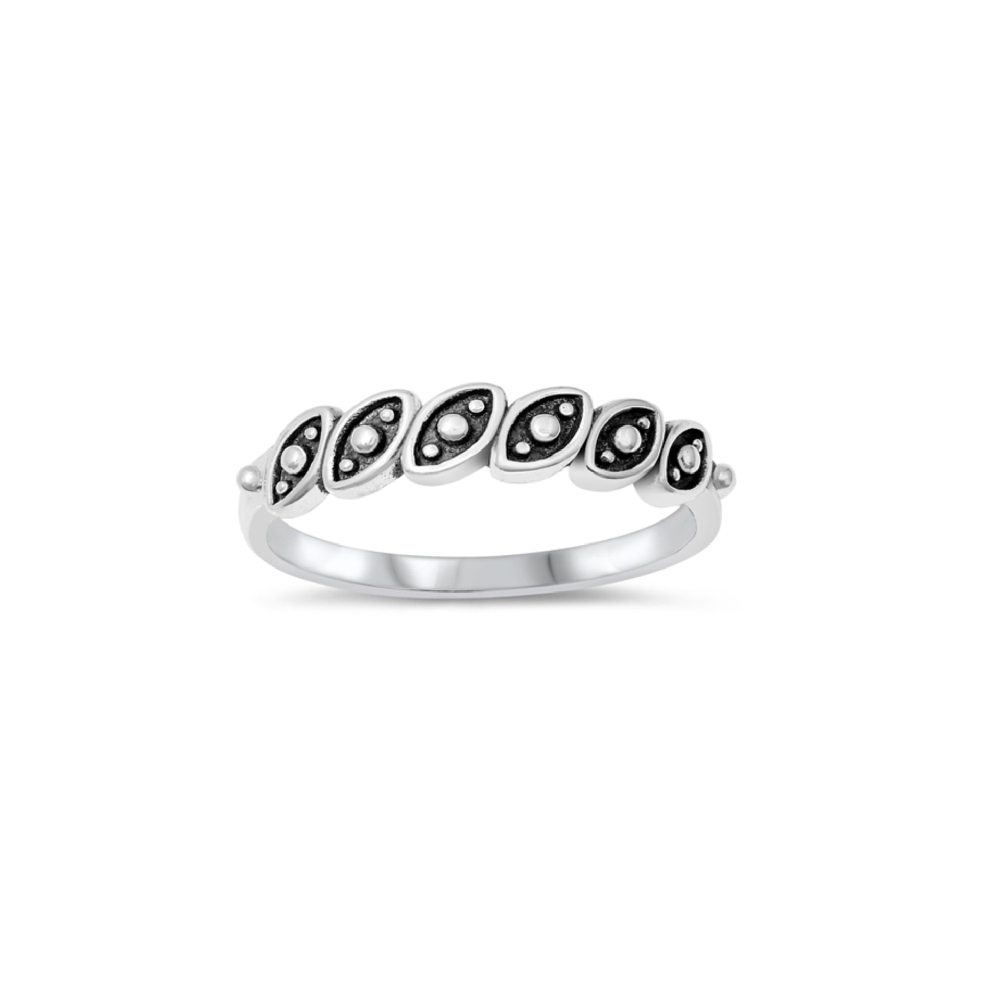 Sterling silver evil eye ring, oxidized finish, protective jewelry, mystical design