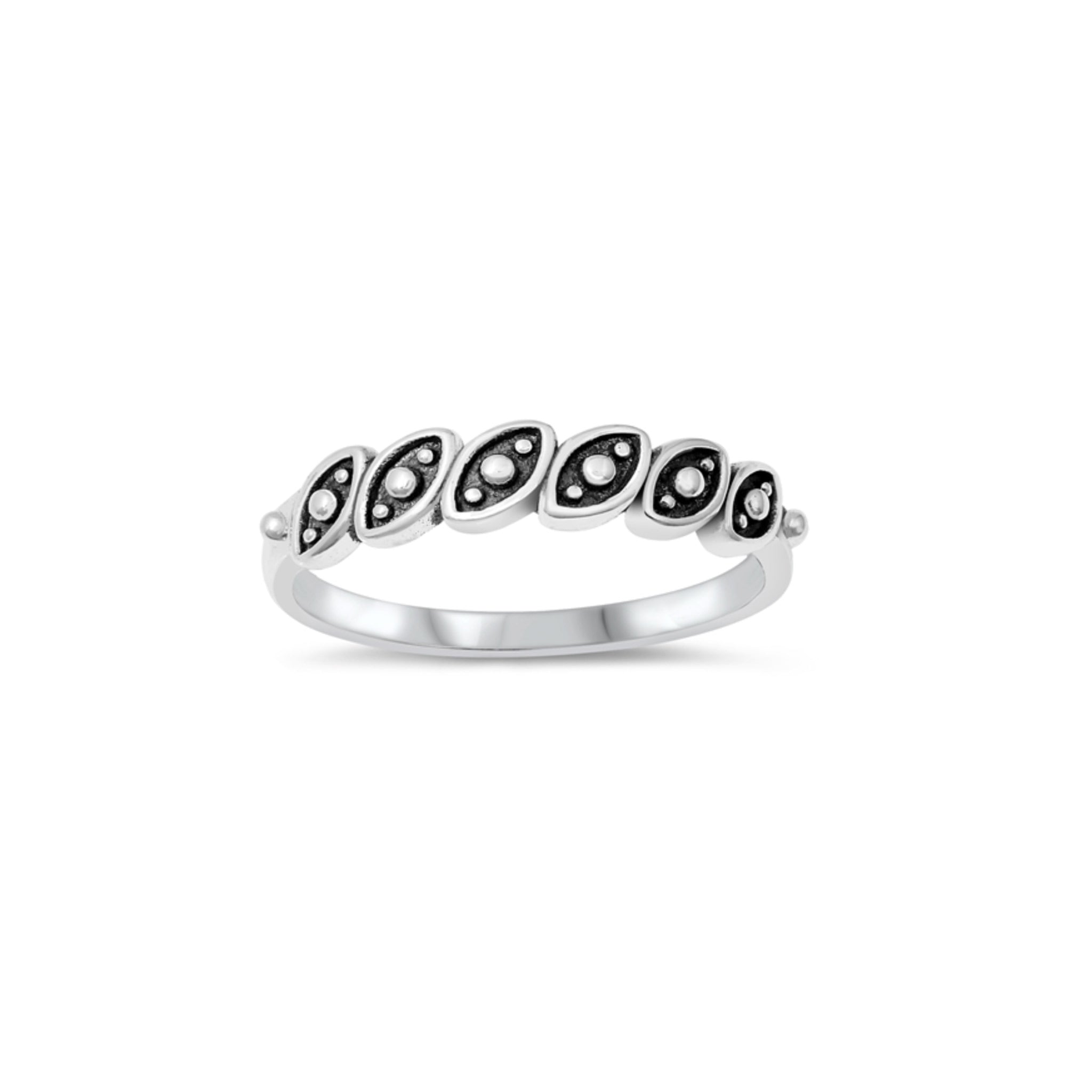 Sterling silver evil eye ring, oxidized finish, protective jewelry, mystical design