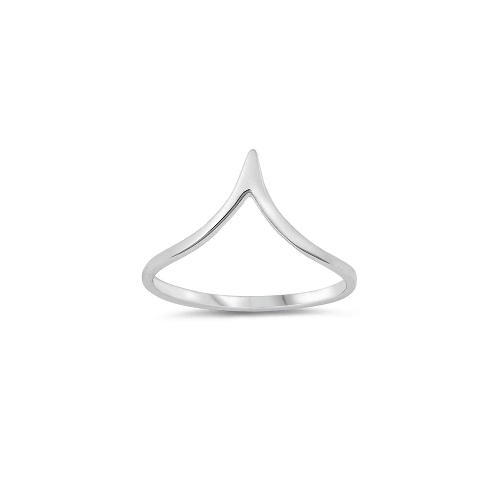 Minimalist sterling silver V-shaped ring, stacking ring, modern silver jewelry