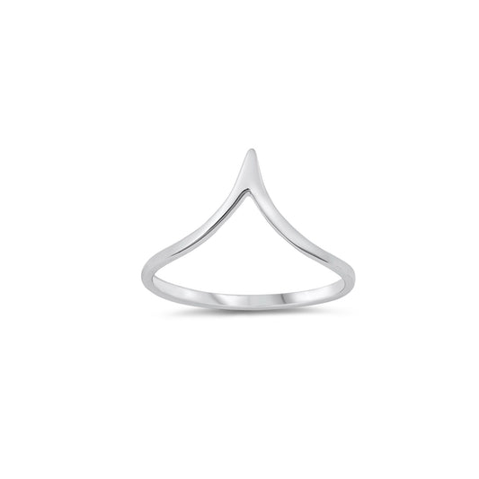 Minimalist sterling silver V-shaped ring, stacking ring, modern silver jewelry